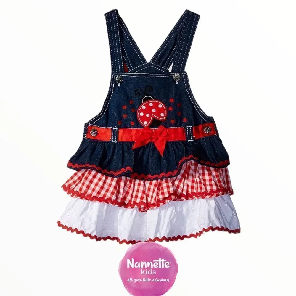 NANNETTE | Red | LADYBUG JUMPER DRESS